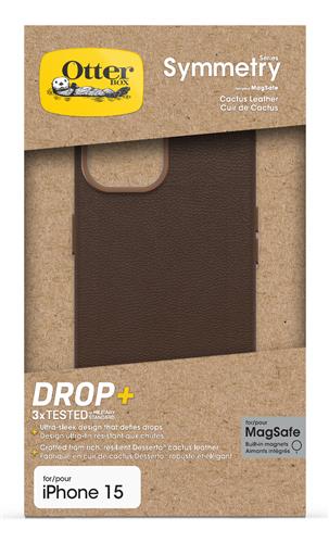 OB SYMMETRY CACTUS LEATHER Apple iPhone 15 Rich Adobe brown
