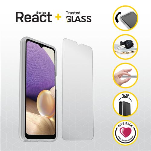 OTTERBOX REACT + TRUSTED GLASS SAMSUNG GALAXY A12 CLEAR