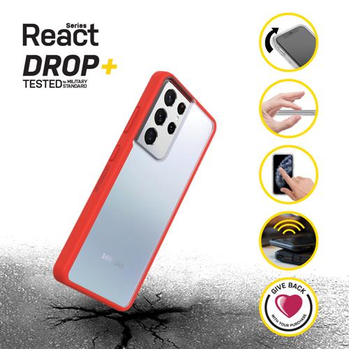 REACT GALAXY S21 ULTRA POWER RED CLEAR/RED PROPACK BULK