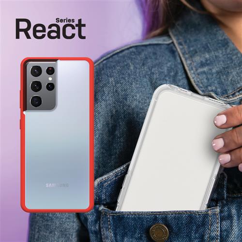 REACT GALAXY S21 ULTRA POWER RED CLEAR/RED PROPACK BULK