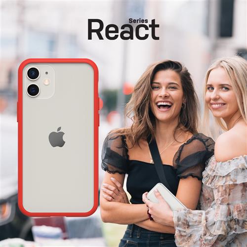 REACT IPHONE 12 MINI POWER RED- POWER RED- CLEAR/RED-PROPACK BUL