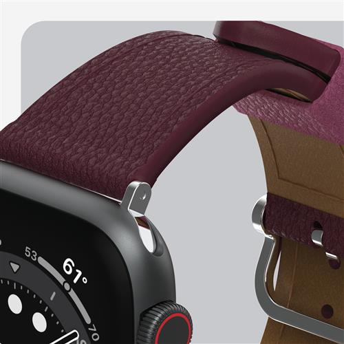 OB CACTUS LTH W BAND APPLE WTCH 10-L 44/45/46mm MaroonBells-pink