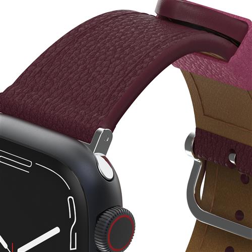 OB CACTUS LTH W BAND APPLE WTCH 10-L 44/45/46mm MaroonBells-pink