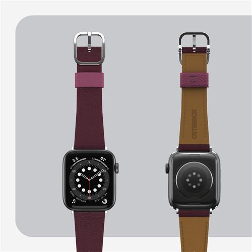 OB CACTUS LTH W BAND APPLE WTCH 10-L 44/45/46mm MaroonBells-pink