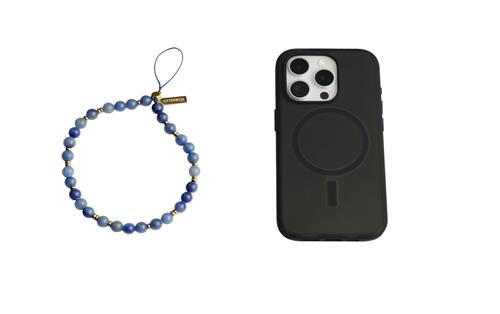 OB CASE ATTACH BEADED WRISTLET STRAP INDIGO LAGOON - BLUE