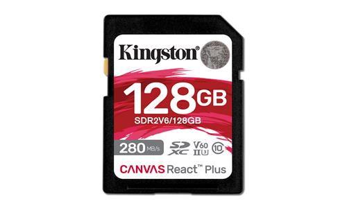 128GB SDXC CANVAS REACT PLUS U3 UHS-II 280R/100W V60 Full HD/4K