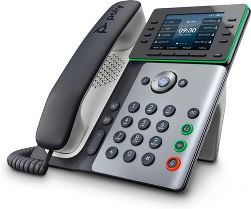 POLY Edge E350 IP Phone and PoE-enabled telefono IP Nero 8 linee IPS Wi-Fi