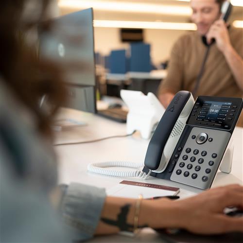 POLY Edge E350 IP Phone and PoE-enabled telefono IP Nero 8 linee IPS Wi-Fi