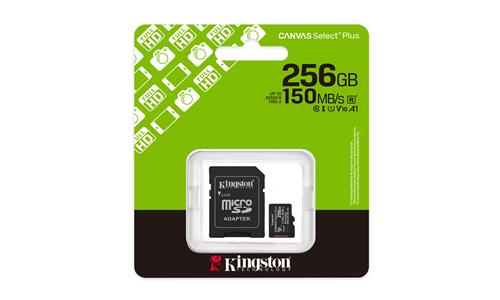 256GB MICROSDXC CANVAS SELECT+ Gen3 150MB/s A1 Card + Adapter