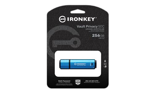 256GB USB-C IRONKEY VAULT P 50C AES-256 ENCRYPTED FIPS 197