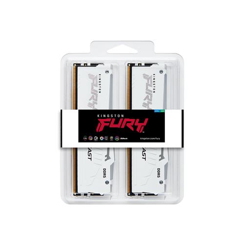Kingston Technology FURY Beast 32 GB 5600 MT/s DDR5 CL40 DIMM (Kit da 2 moduli) White RGB XMP