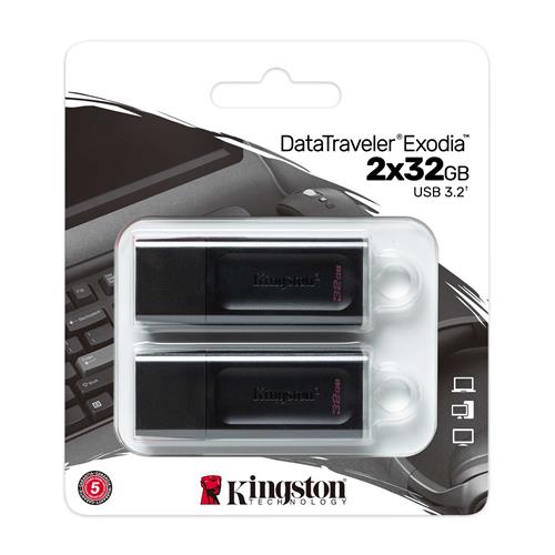 32GB DT EXODIA USB3.2 GEN 1 (BLACK + WHITE) 2 PIECES