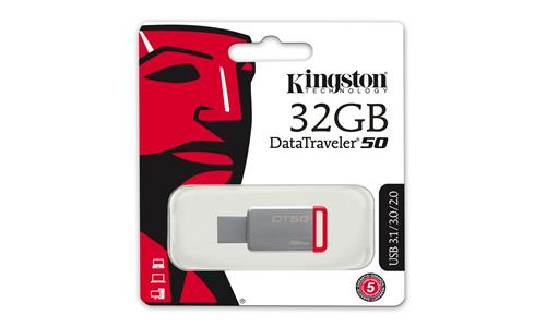 32GB USB 3.0 DATATRAVELER 50 METAL/RED