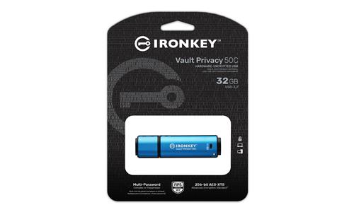 Kingston Technology IronKey 32GB USB-C Vault Privacy 50C crittografia AES-256, FIPS 197
