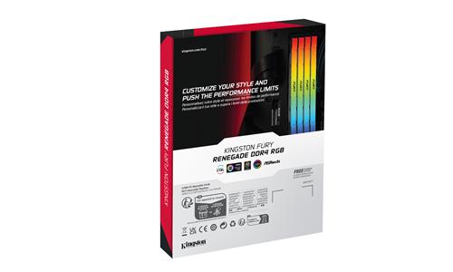 Kingston Technology FURY 32GB 3600MT/s DDR4 CL16 DIMM (Kit da 4) Renegade RGB