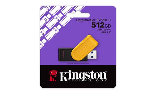 Kingston Technology DataTraveler 512GB Portable USB 3.2 Gen 1 Exodia S (Nero/Giallo)