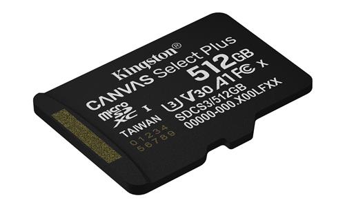 512GB MICROSDXC CANVAS SELECT+ Gen3 150MB/s A1 Card + Adapter