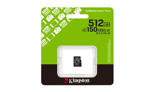 512GB MICROSDXC CANVAS SELECT+ GEN3 150R A1 SINGLE PACK W/O ADP
