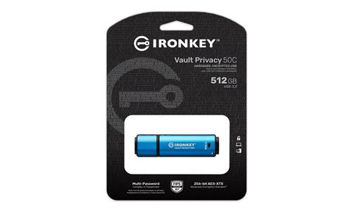 Kingston Technology IronKey 512GB USB-C Vault Privacy 50C crittografia AES-256, FIPS 197