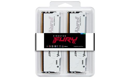 Kingston Technology FURY Beast 64 GB 5600 MT/s DDR5 CL40 DIMM (Kit da 4 moduli) White RGB XMP
