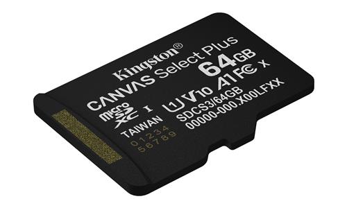 64GB MICROSDXC CANVAS SELECT+ Gen3 100MB/s A1 Card + Adapter
