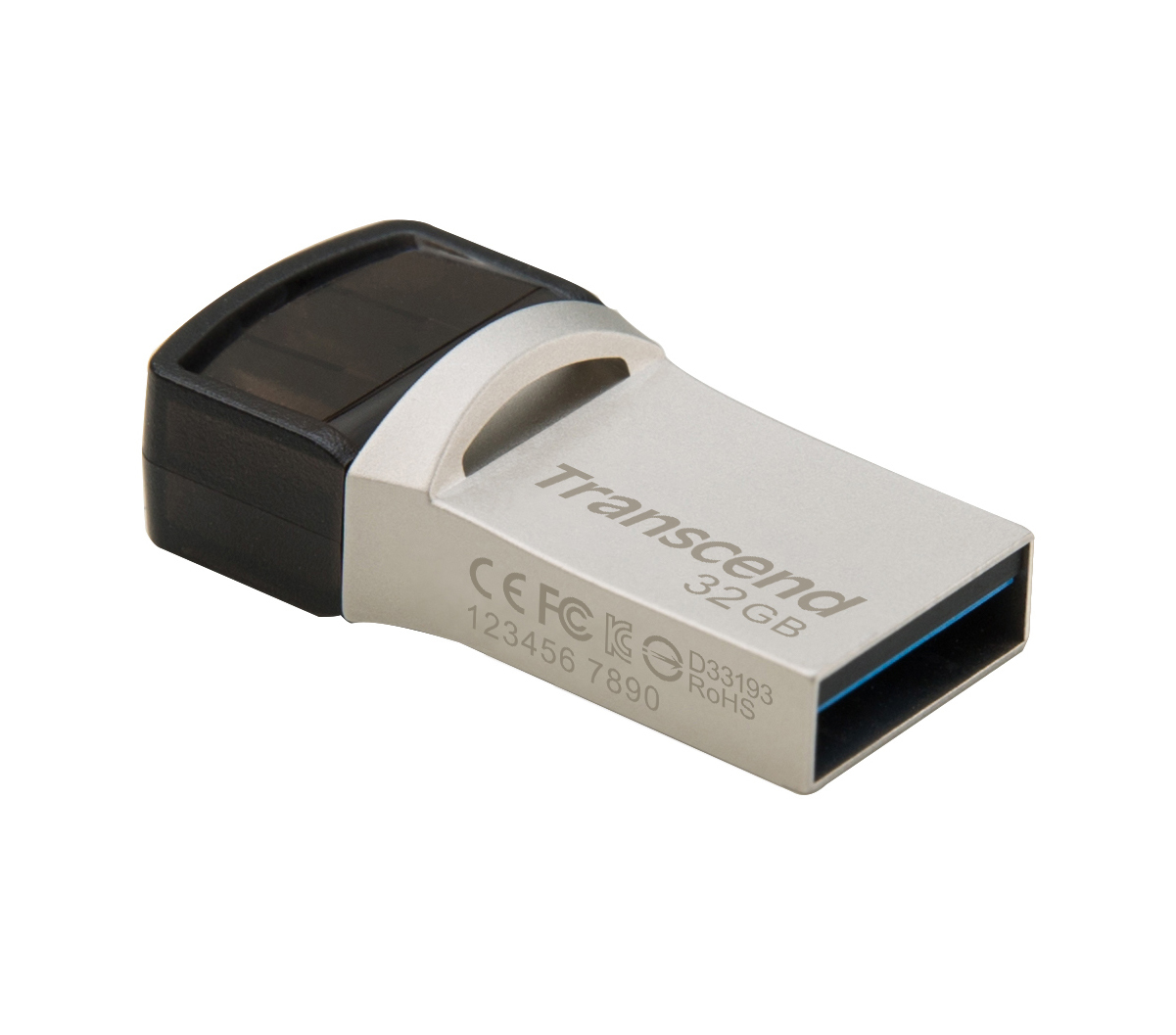 Transcend JetFlash 890 32GB unità flash USB USB Type-A / USB Type-C 3.2 Gen 1 (3.1 Gen 1) Nero, Argento