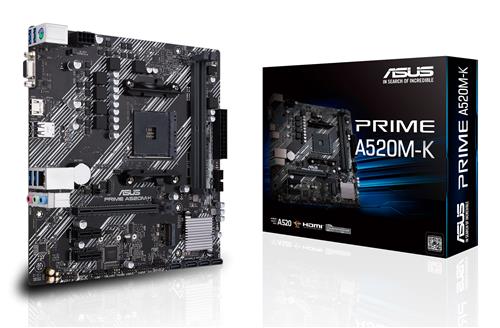 PRIME A520M-K MATX +2GLN+U3.2+M2 SATA6+4XDDR4