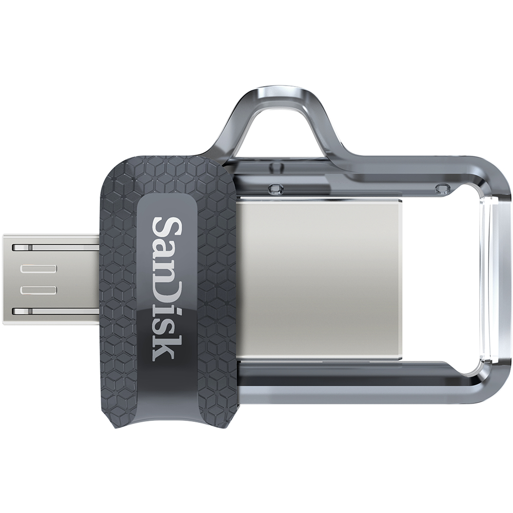 SanDisk Ultra Dual m3.0 unità flash USB 64 GB USB Type-A / Micro-USB 3.2 Gen 1 (3.1 Gen 1) Nero, Argento, Trasparente