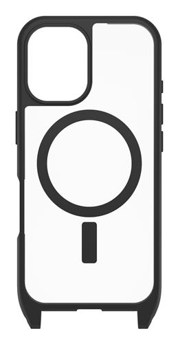 OB REACT NECKLACEMAGSAFE APPLE iPhone16 Black Cryst-clear/black
