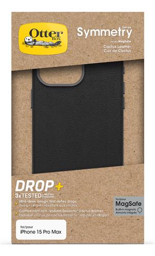 OB SYMETRY APPLEIPHONE 15PROMAX Cactus Leather Noir Ash black