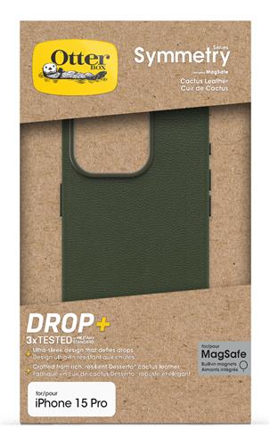 OB SYMMETRY APPLE IPHONE 15PRO Cactus Leather Groove green
