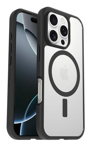 OB REACT MAGSAFE APPLE IPHONE16 PRO BLACK CRYSTAL - CLEAR/BLACK