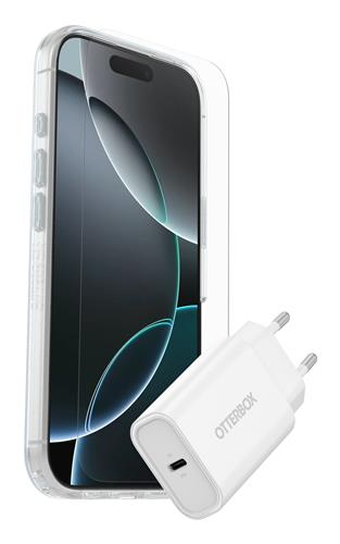 OB SYM CLEAR MAGSAFE/PREM GLASS EU USB-C WALL CHARGER 30W-WHITE