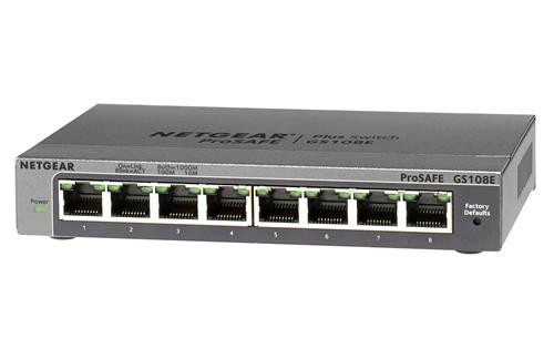 NETGEAR GS108E Gestito Gigabit Ethernet (10/100/1000) Nero