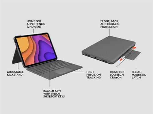 FOLIO TOUCH IPAD AIR 4TH GEN OXFORD GREY PAN NORDIC