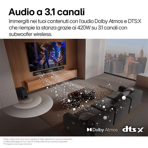 HOME SOUNDBAR 3.1 420W DTS DOLB.DIGIT WIRELESS BT