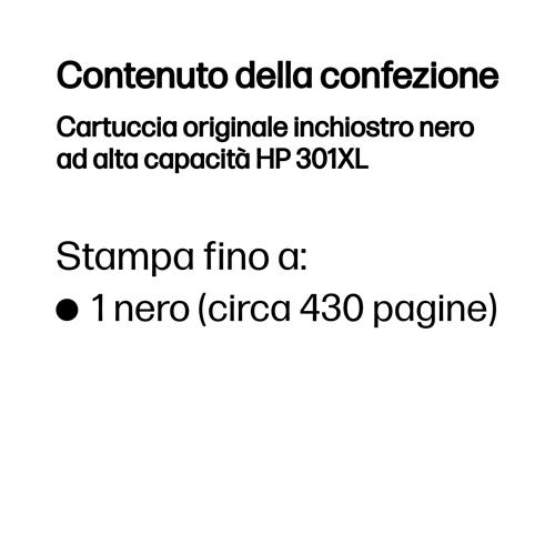 HP 301XL HIGH YIELD BLACK ORIG EN/PL/HU/CZ/SL Ink Cartridge