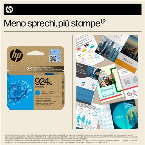 HP 924E EVOMORE CYAN EN/FR/IT/PT/ES Ink Cartridge