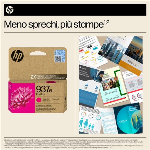 HP 937E EVOMORE MAGENTA EN/FR/IT/PT/ES Ink Cartridge