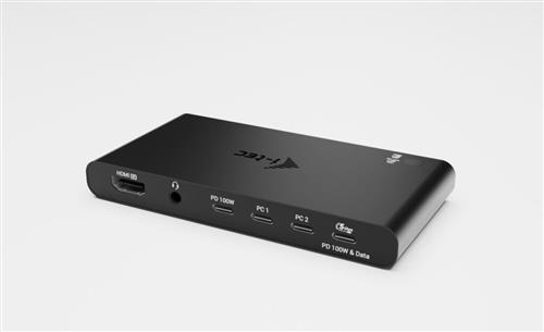 I-TEC KVM HDMI DOCK FOR 2 HOSTS POWER DELIVERY 2X 100W