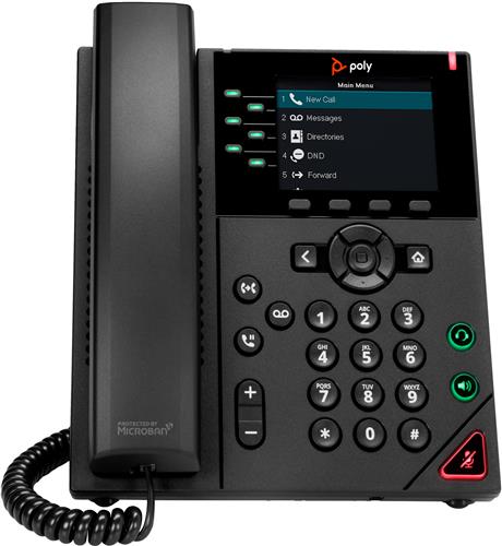 POLY VVX 350 6-Line IP Phone and PoE-enabled telefono IP Nero LED