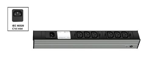 Vertiv Knürr PDU DI-STRIP, Basic, 0U/1U, ingresso IEC 60320 C14 230V 10A, uscite (6) C13