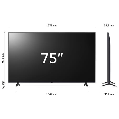 LG UHD 75'' Serie UR78 75UR78006LK, TV 4K, 3 HDMI, SMART TV 2023