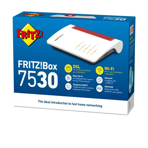 FRITZ!Box 7530 INT router wireless Gigabit Ethernet Dual-band (2.4 GHz/5 GHz) Bianco