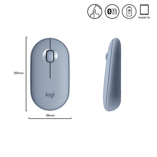PEBBLE M350 WIRELESS MOUSE BLUE GREY EMEA