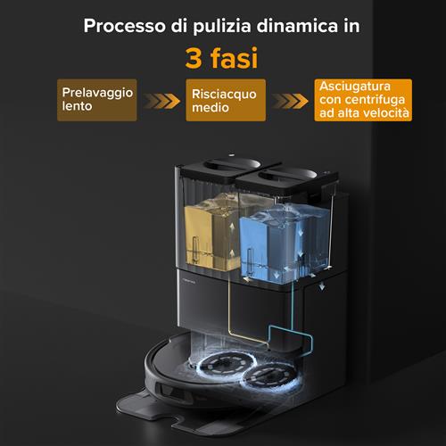 Roborock QR 598 robot aspirapolvere e lavapavimenti Nero