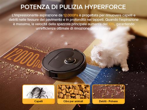 Roborock Qrevo 5AE robot aspirapolvere e lavapavimenti Nero