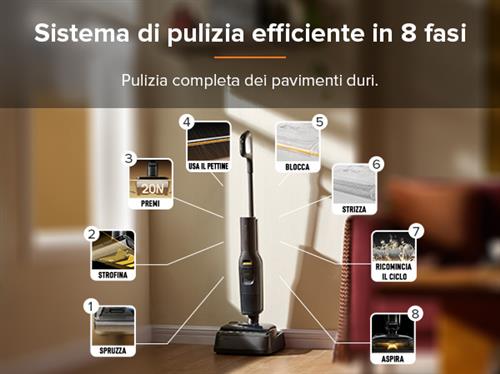 Roborock F25 Mocio elettrico Batteria Secco Nero, Bianco 4 Ah