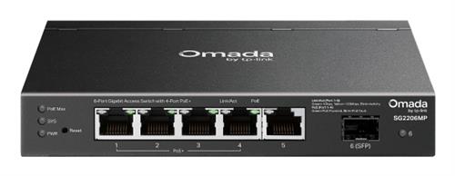 SG2206MP OMADA ACCESS 6-PORT GIGABIT SWITCH WITH 4-PORT POE+