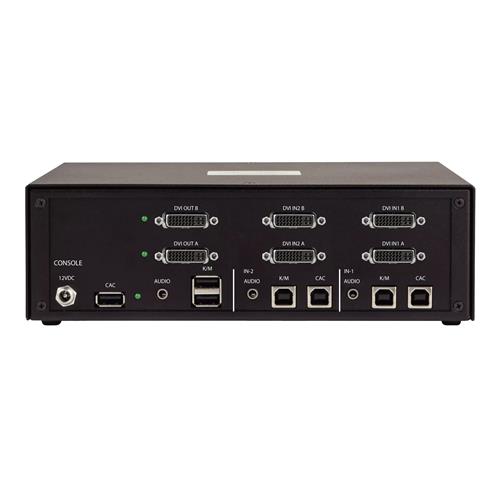SWITCH KVM SICURO A 2 PORTE DUAL MONITOR DVI NIAP4.0 CAC